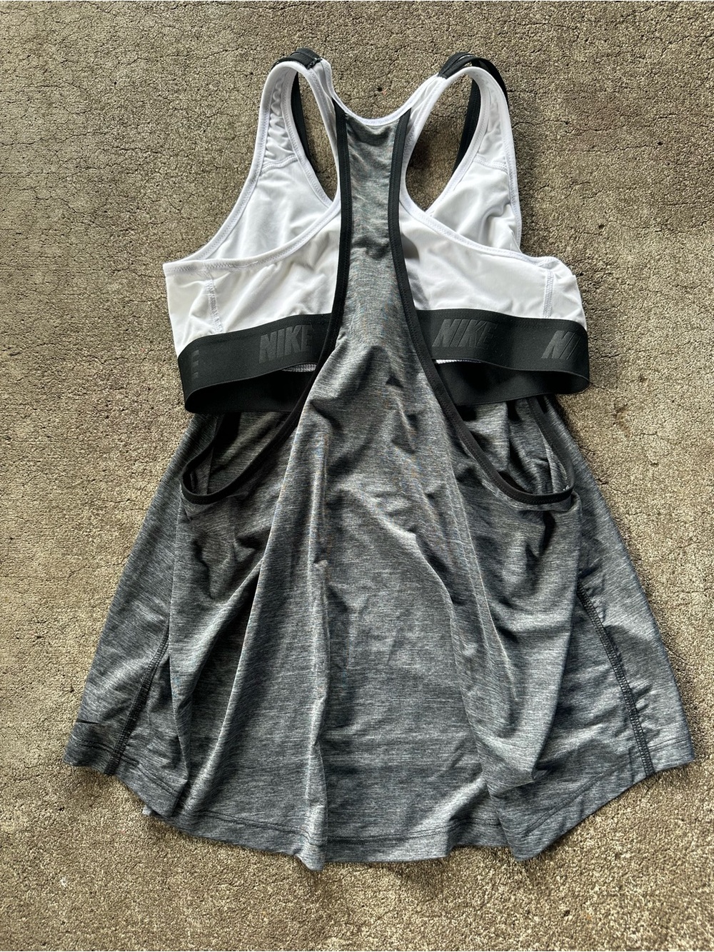 Nike Gray Elevate Flow Built In Bra Tank Top